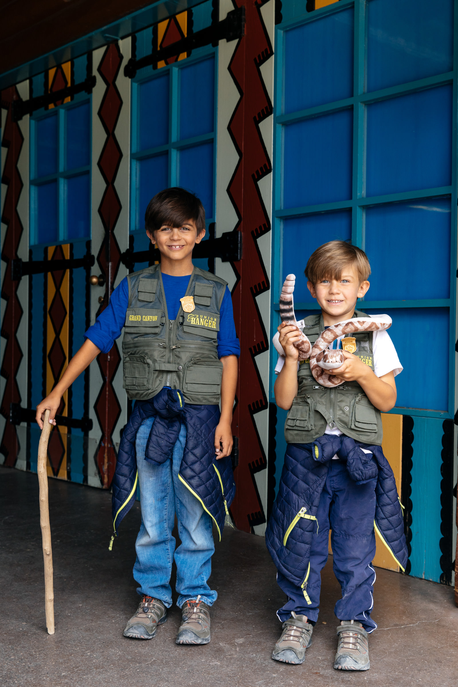 Junior Rangers Henry and George in Grand Canyon National Park, Arizona.