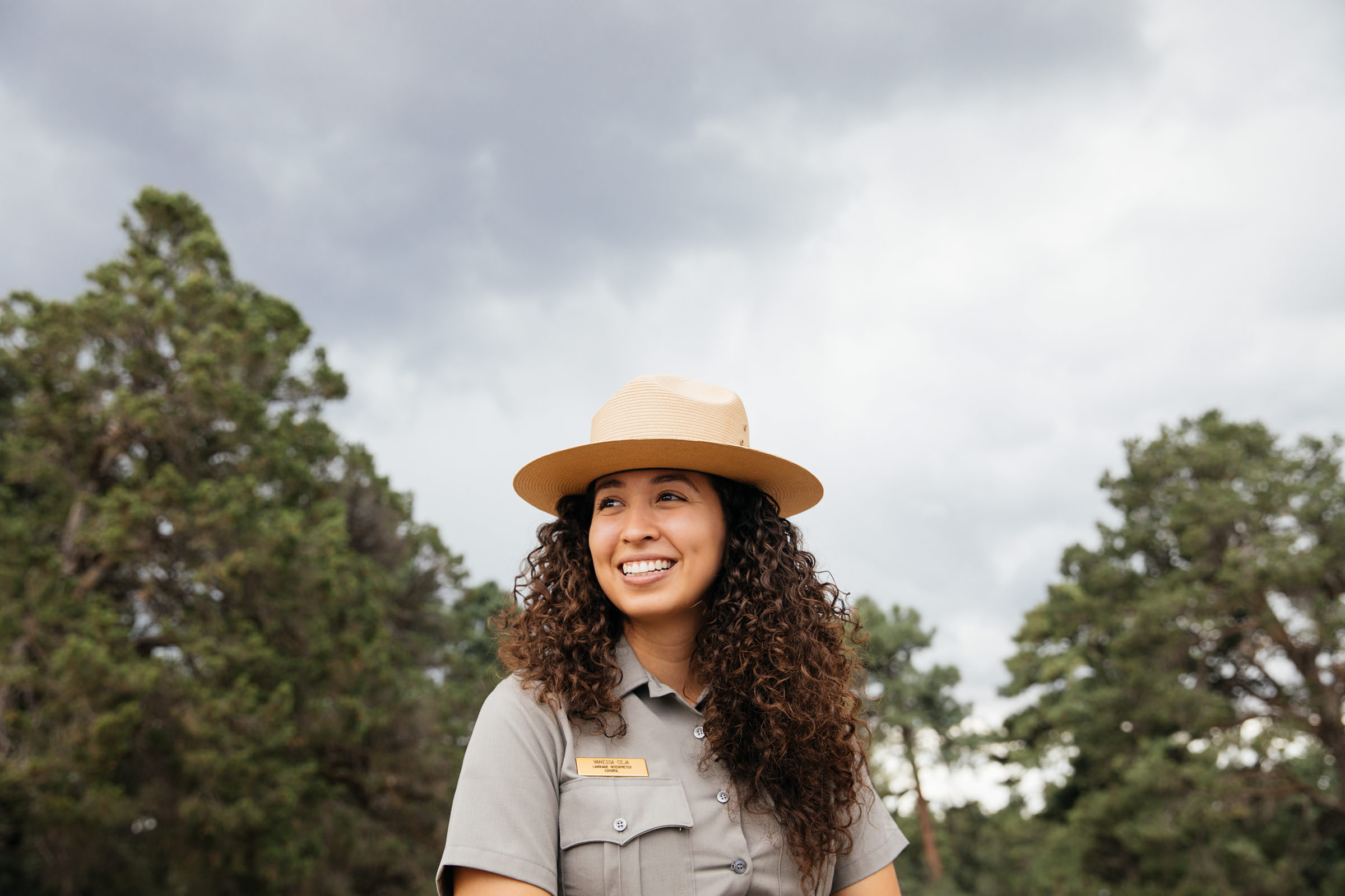 National Park Ranger Vanessa Ceja-Cervantes photographed near the South Rim in Grand Canyon National Park, Arizona.