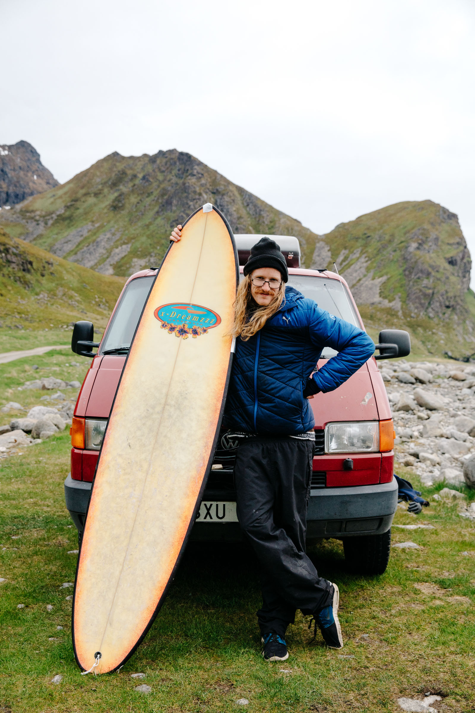 Anders Åström drove from Sweden to the Lofoten Islands to surf in Unstad, Norway, a popular spot for arctic surfing.