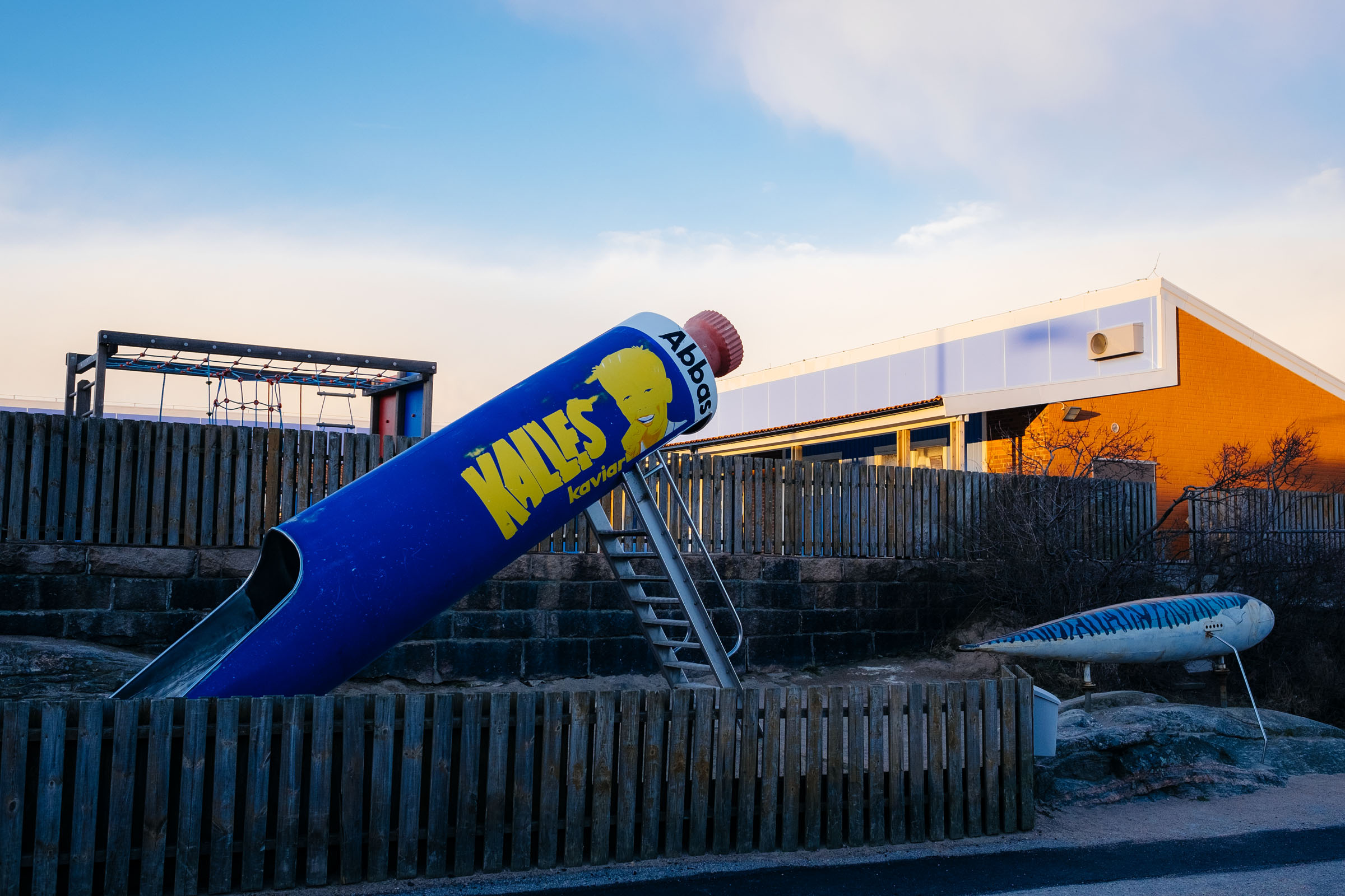 Fishing themed playground in West Sweden.